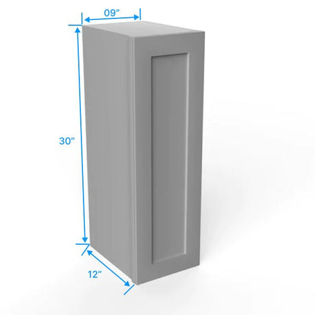 30 inch Wall Cabinet - 9W x 30H x 12D - Grey Shaker Cabinet - BUILDMYPLACE