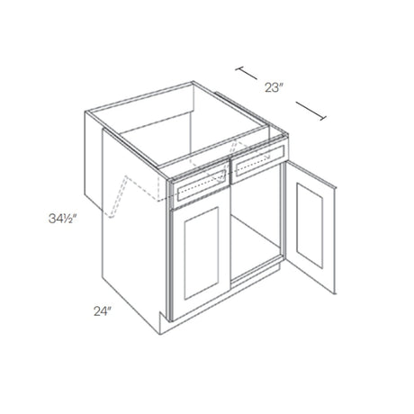 30 Inch Width - White Shaker - Handicap Removeable Sink Base Cabinet (Custom - Made) - Assembled - BUILDMYPLACE