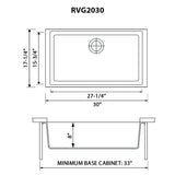 30 x 18 inch Granite Composite Undermount Single Bowl Kitchen Sink - BUILDMYPLACE