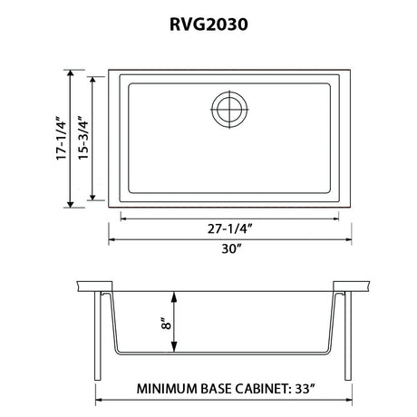 30 x 18 inch Granite Composite Undermount Single Bowl Kitchen Sink - BUILDMYPLACE