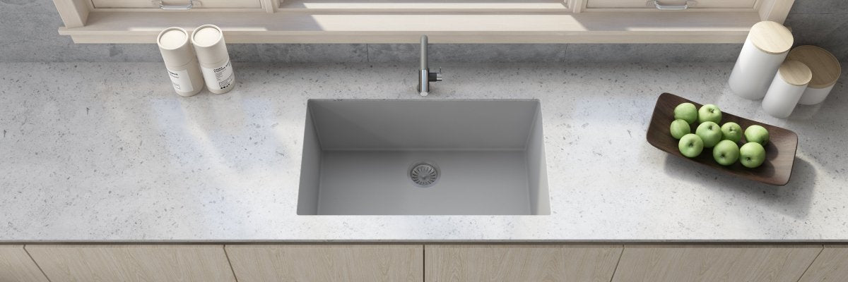 30 x 18 inch Granite Composite Undermount Single Bowl Kitchen Sink - BUILDMYPLACE