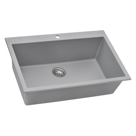 30 x 20 inch Drop - in Topmount Granite Composite Single Bowl Kitchen Sink - BUILDMYPLACE