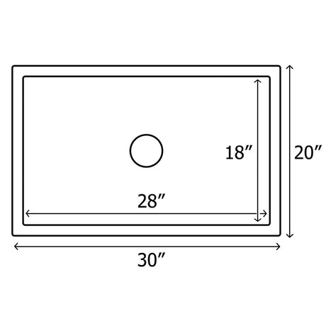 30 x 20 inch Fireclay Reversible Farmhouse Apron - Front Kitchen Sink Single Bowl - BUILDMYPLACE