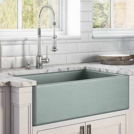 30 x 20 inch Fireclay Reversible Farmhouse Apron - Front Kitchen Sink Single Bowl - BUILDMYPLACE