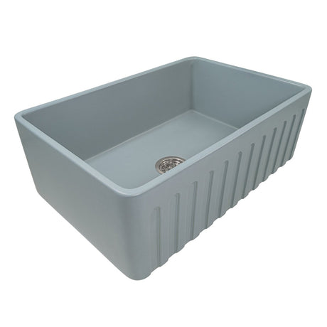 30 x 20 inch Fireclay Reversible Farmhouse Apron - Front Kitchen Sink Single Bowl - BUILDMYPLACE