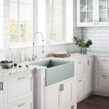 30 x 20 inch Fireclay Reversible Farmhouse Apron - Front Kitchen Sink Single Bowl - BUILDMYPLACE