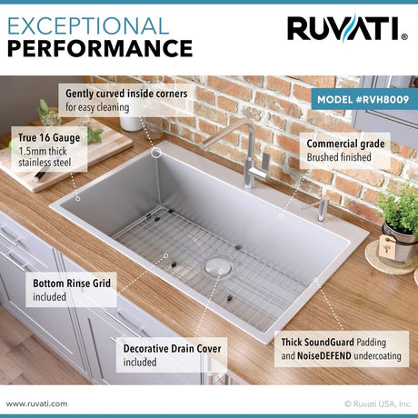 30 x 22 inch Drop - in Tight Radius Topmount 16 Gauge Stainless Steel Kitchen Sink Single Bowl - BUILDMYPLACE