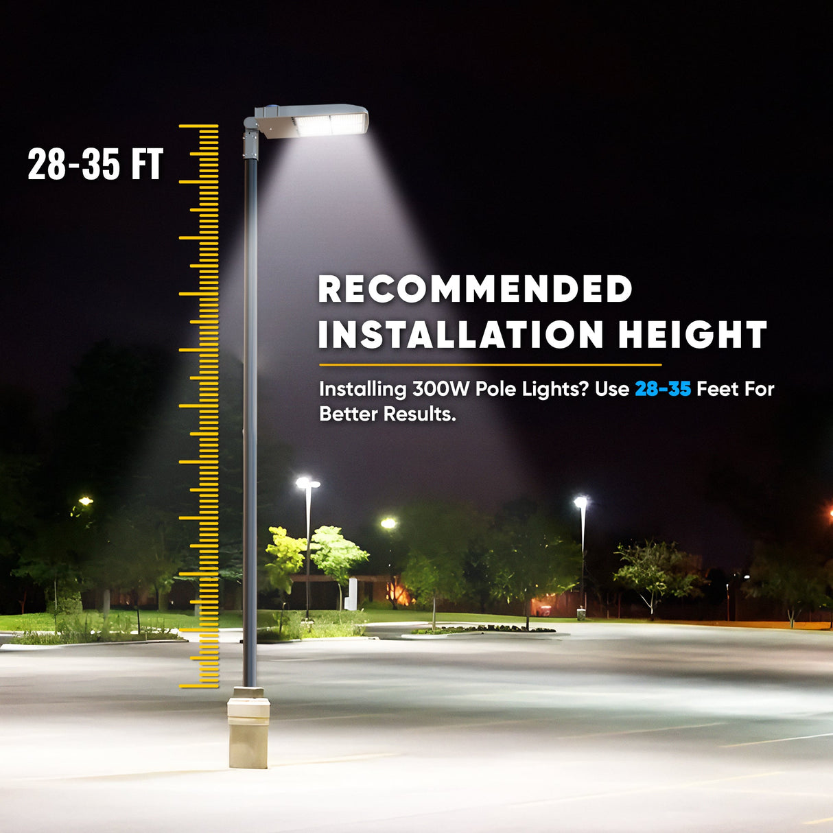 LED Pole Lights Outdoor, 300W/240W/200W Wattage Adjustable, 5700K, 140 LM/W Universal Mount, Bronze, IP65 Waterproof, AC120-277V, LED Parking Lot Lights - Commercial Area Street Security Lights