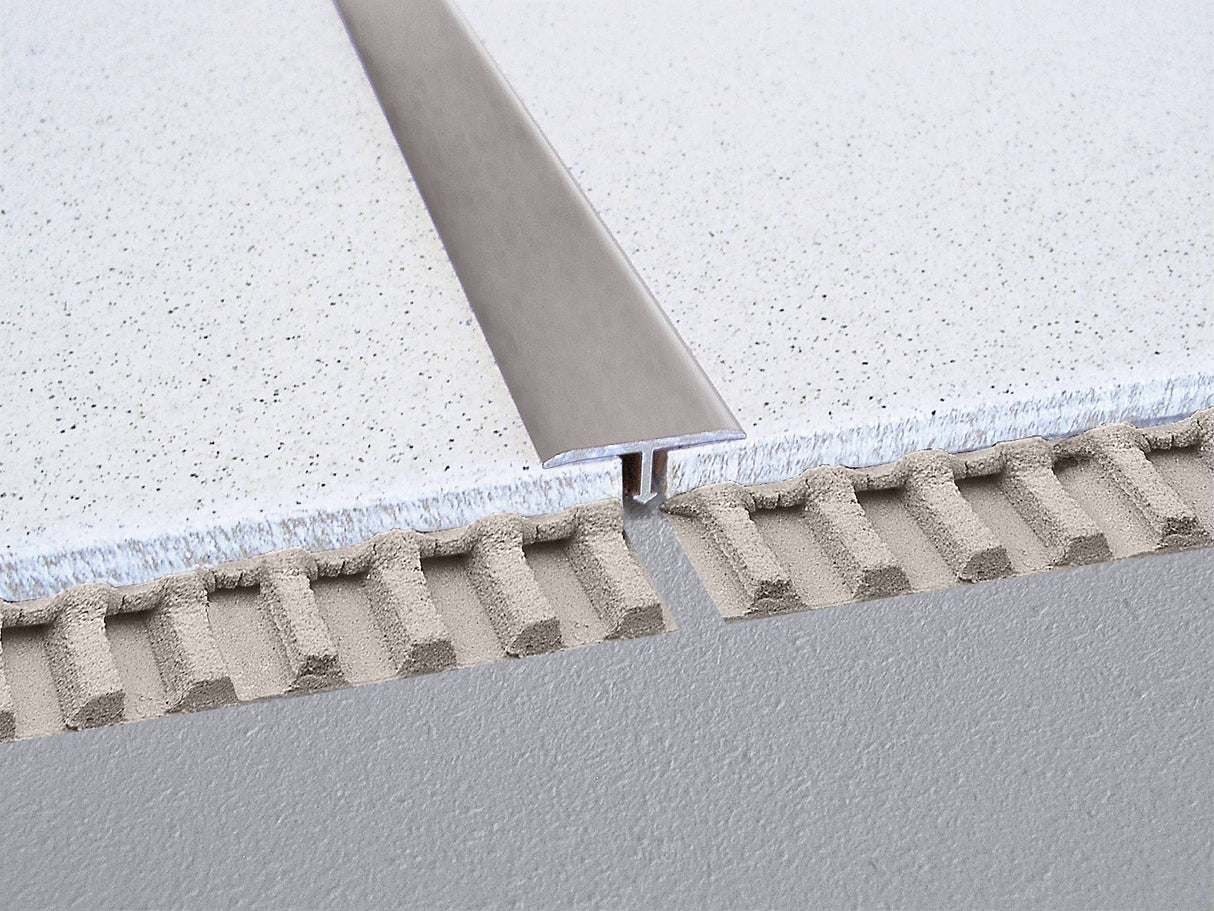 T-Style Floor Trim Profile - Tile trim - 1 in - Aluminum Nickel Anodized - Tile Edge Trim