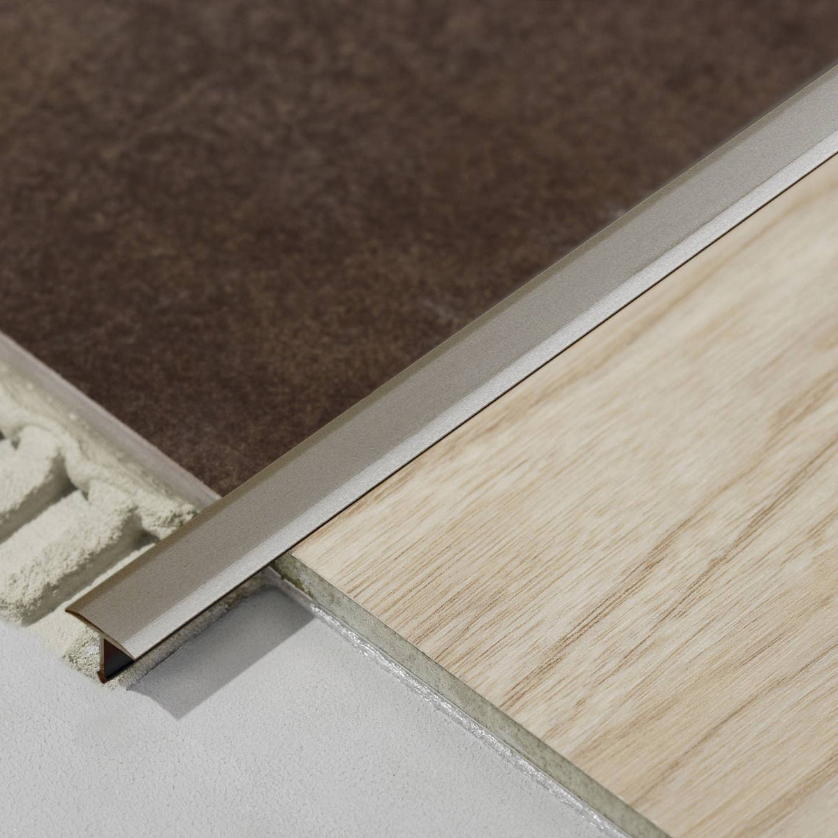 T Floor Transition Profile - Tile trim - 9/16 in - Aluminum Nickel ...