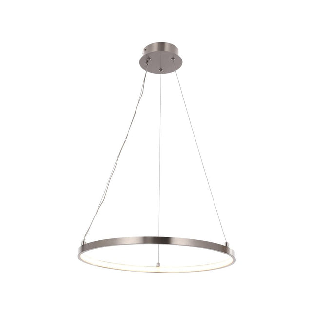 30W Round LED Pendant Light, Brushed Nickel Finish, Dimmable, 3000K (Warm White), 2900 Lumens, ETL Listed - BUILDMYPLACE