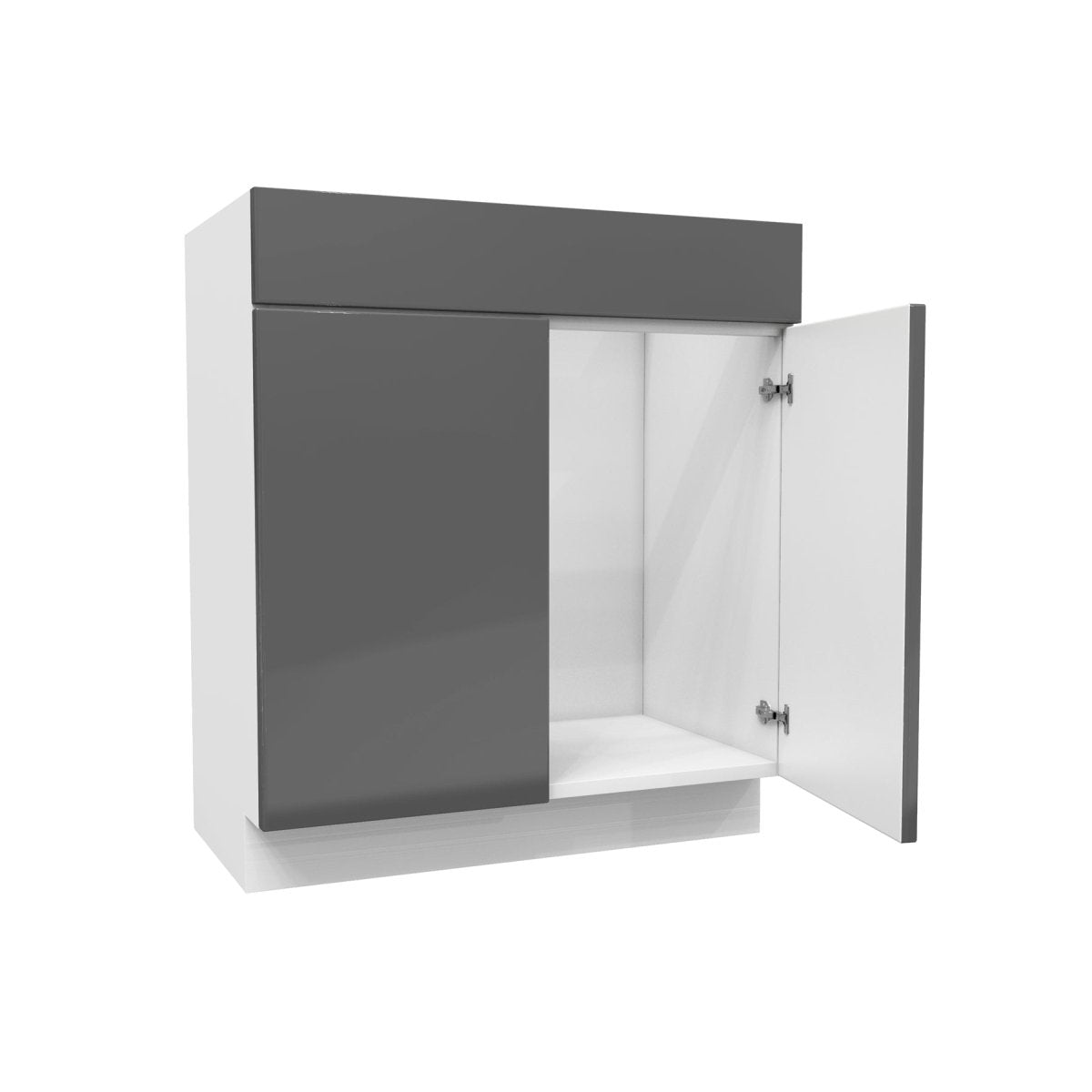 30W X 34 1/2H, Milano Slate 2 Door - Vanity Base Cabinet - BUILDMYPLACE