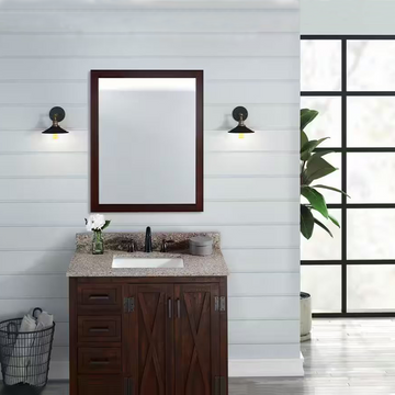 Siena Quartz Rectangular Bathroom Vanity Top with White Undermount Sink