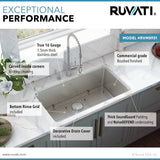 31 - inch Undermount Kitchen Sink 16 Gauge Stainless Steel Single Bowl - BUILDMYPLACE