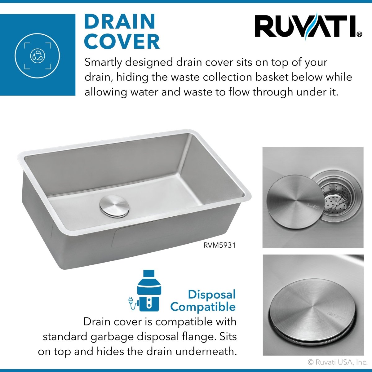 31 - inch Undermount Kitchen Sink 16 Gauge Stainless Steel Single Bowl - BUILDMYPLACE