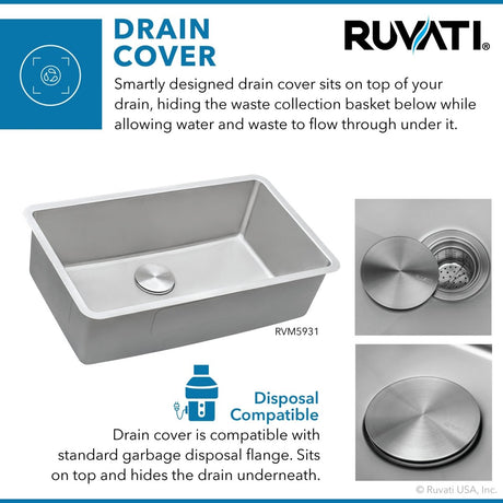 31 - inch Undermount Kitchen Sink 16 Gauge Stainless Steel Single Bowl - BUILDMYPLACE