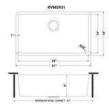 31 - inch Undermount Kitchen Sink 16 Gauge Stainless Steel Single Bowl - BUILDMYPLACE