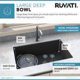 31 x 19 inch Undermount Granite Composite Single Bowl Kitchen Sink - BUILDMYPLACE