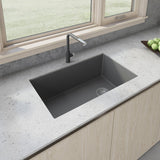 31 x 19 inch Undermount Granite Composite Single Bowl Kitchen Sink - BUILDMYPLACE