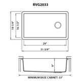 31 x 19 inch Undermount Granite Composite Single Bowl Kitchen Sink - BUILDMYPLACE