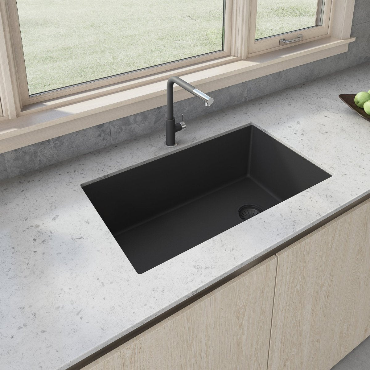 31 x 19 inch Undermount Granite Composite Single Bowl Kitchen Sink - BUILDMYPLACE