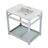 31" x 22" Ceramic Console, Includes steel bathroom console and glass shelf (4 - Inch, 3 - Hole) - BUILDMYPLACE