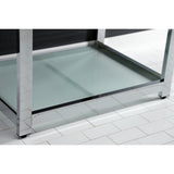 31" x 22" Ceramic Console, Includes steel bathroom console and glass shelf (4 - Inch, 3 - Hole) - BUILDMYPLACE