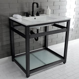 31" x 22" Ceramic Console Sink (8 - Inch, 3 - Hole) - BUILDMYPLACE