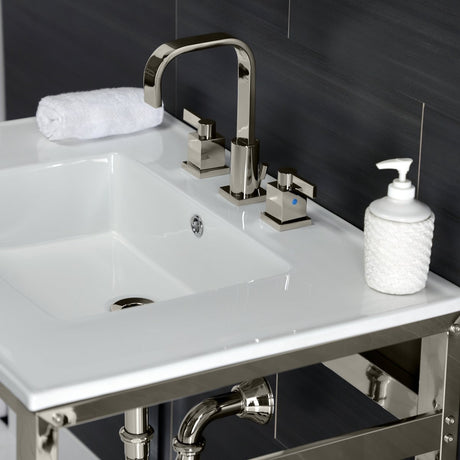 31" x 22" Ceramic Console Sink (8 - Inch, 3 - Hole) - BUILDMYPLACE