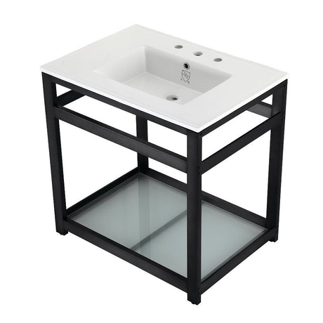 31" x 22" Ceramic Console Sink (8 - Inch, 3 - Hole) - BUILDMYPLACE