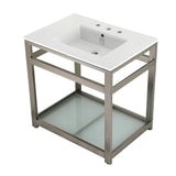 31" x 22" Ceramic Console Sink (8 - Inch, 3 - Hole) - BUILDMYPLACE