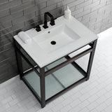 31" x 22" Ceramic Console Sink (8 - Inch, 3 - Hole) - BUILDMYPLACE