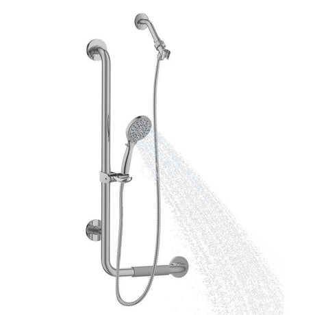 31.5X13.7X3.6 Left - Hand Grip Shower System - Stainless Steel - ADA Compliant - Multi - function Hand Shower - BUILDMYPLACE