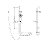 31.5X13.7X3.6 Right - Hand Grip Shower System - Stainless Steel - ADA Compliant - Multi - function Hand Shower - BUILDMYPLACE