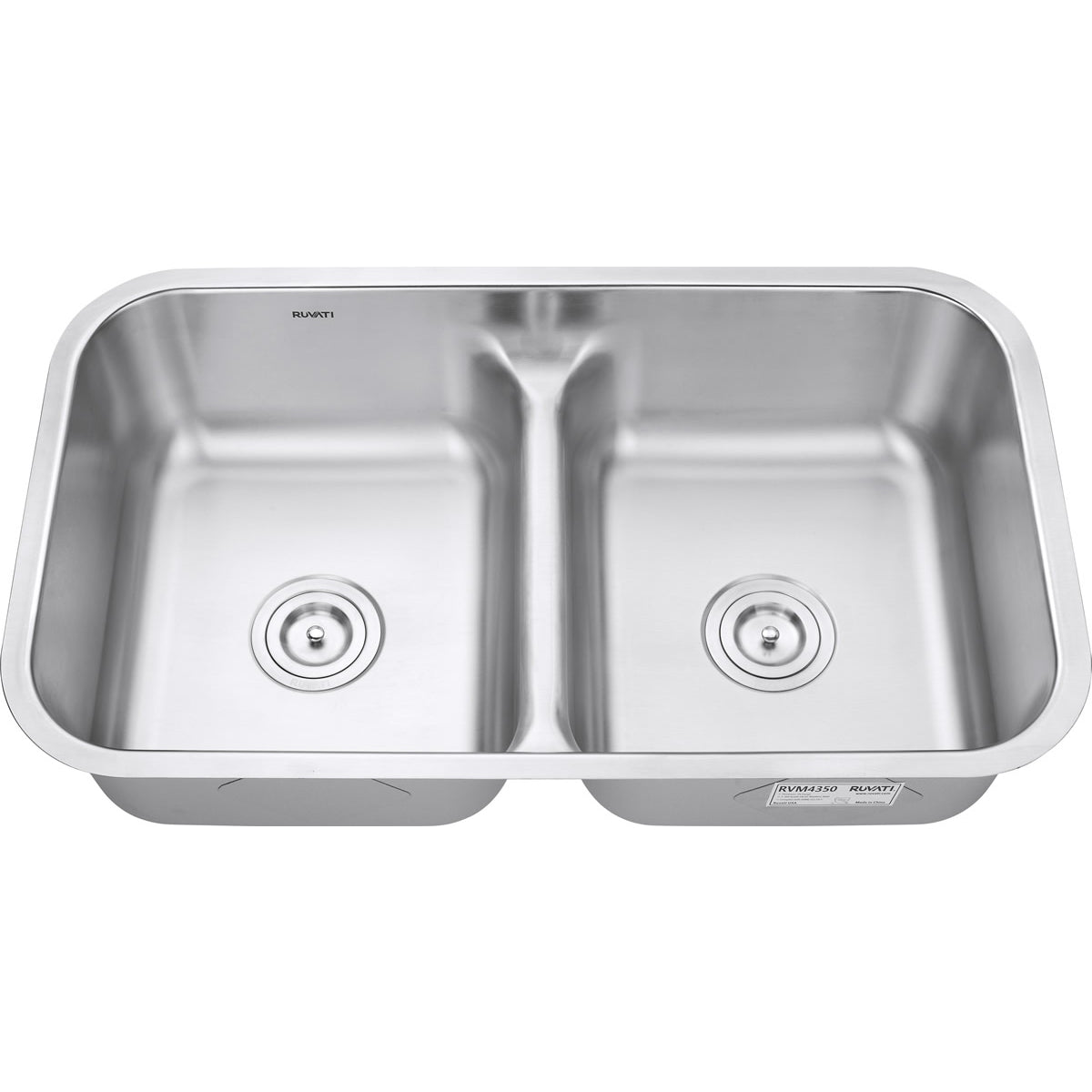 32 - inch Low - Divide 50/50 Double Bowl Undermount 16 Gauge Stainless Steel Kitchen Sink - BUILDMYPLACE