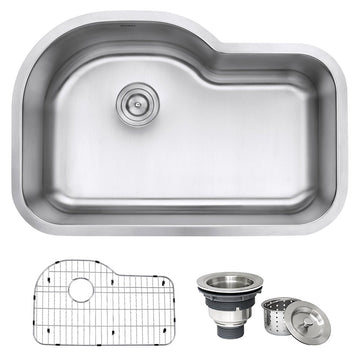 32 Inch Undermount 16 Gauge Kitchen Sink Single Bowl