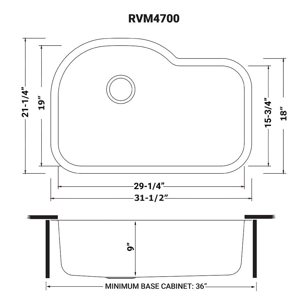 32 Inch Undermount 16 Gauge Kitchen Sink Single Bowl - BUILDMYPLACE