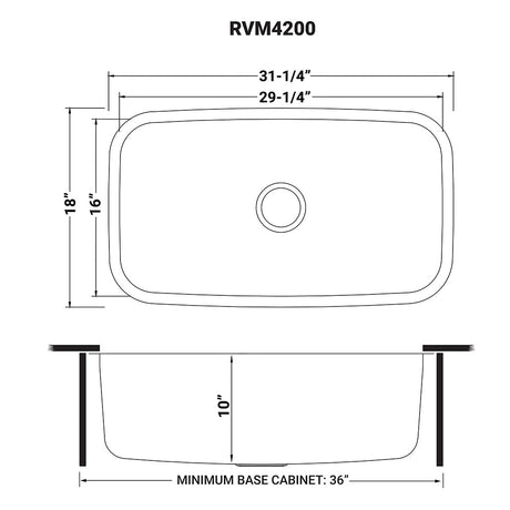 32 - inch Undermount 16 Gauge Stainless Steel Kitchen Sink Single Bowl - BUILDMYPLACE