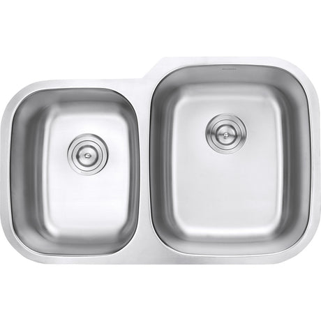 32 - inch Undermount Double Bowl 16 Gauge Stainless Steel Kitchen Sink - BUILDMYPLACE