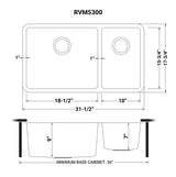 32 - inch Undermount Kitchen Sink Double Bowl 16 Gauge Stainless Steel - BUILDMYPLACE