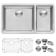 32 - inch Undermount Kitchen Sink Double Bowl 16 Gauge Stainless Steel - BUILDMYPLACE