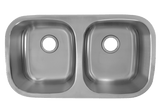 32 x 18 Inch, Undermount Double Bowl Rounded Kitchen Sink In Stainless Steel - BUILDMYPLACE