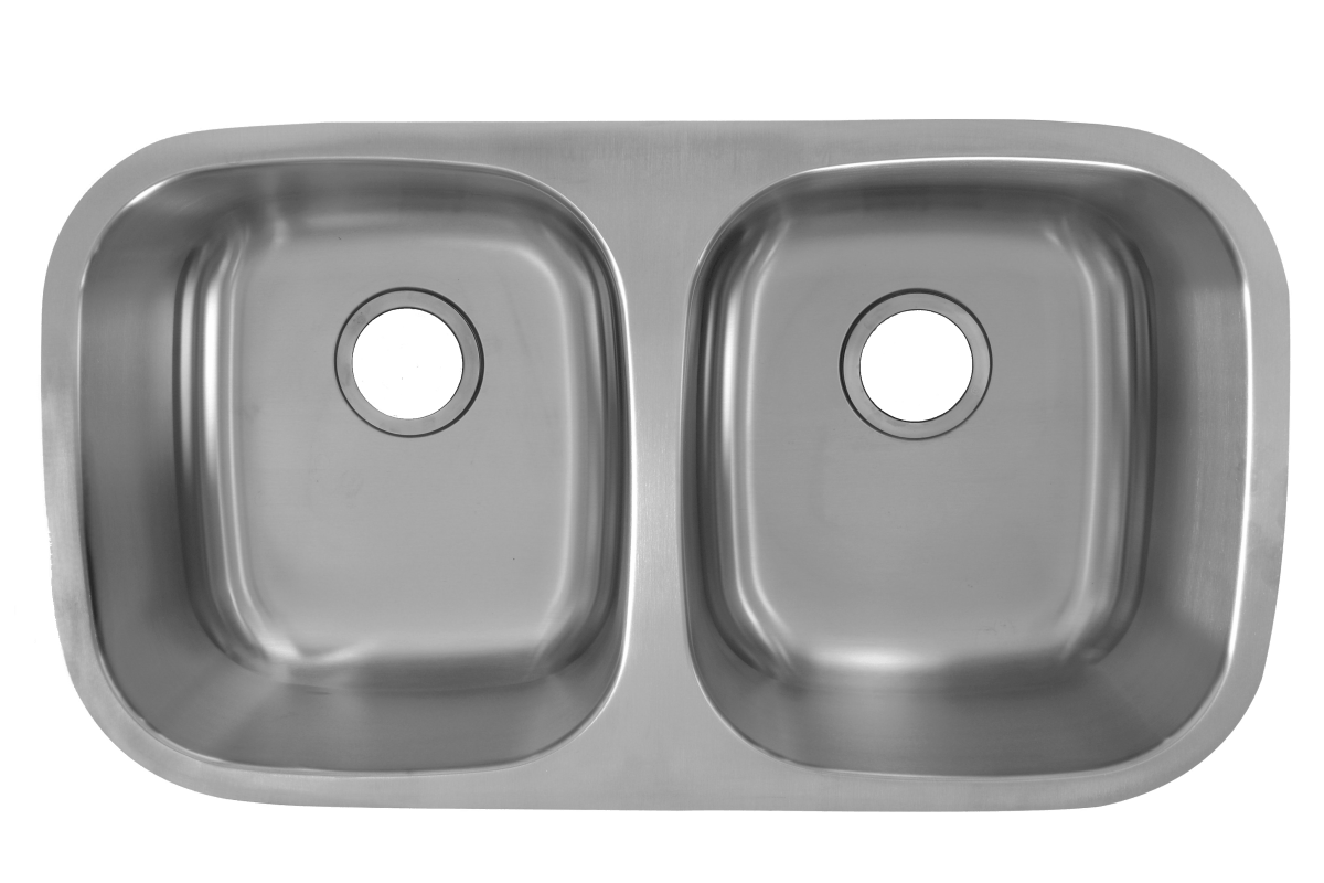 32 x 18 Inch, Undermount Double Bowl Rounded Kitchen Sink In Stainless Steel - BUILDMYPLACE