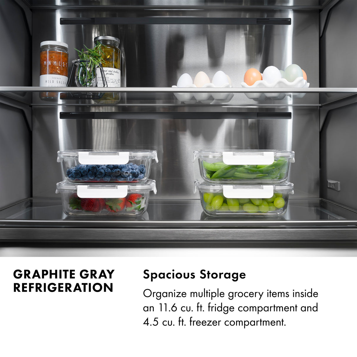 ZLINE 36 in. 19.6 cu. ft. Panel Ready French Door Built-In Bottom Freezer Refrigerator with Water Dispenser and Ice Maker with Graphite Gray Interior (GRBIV-36)