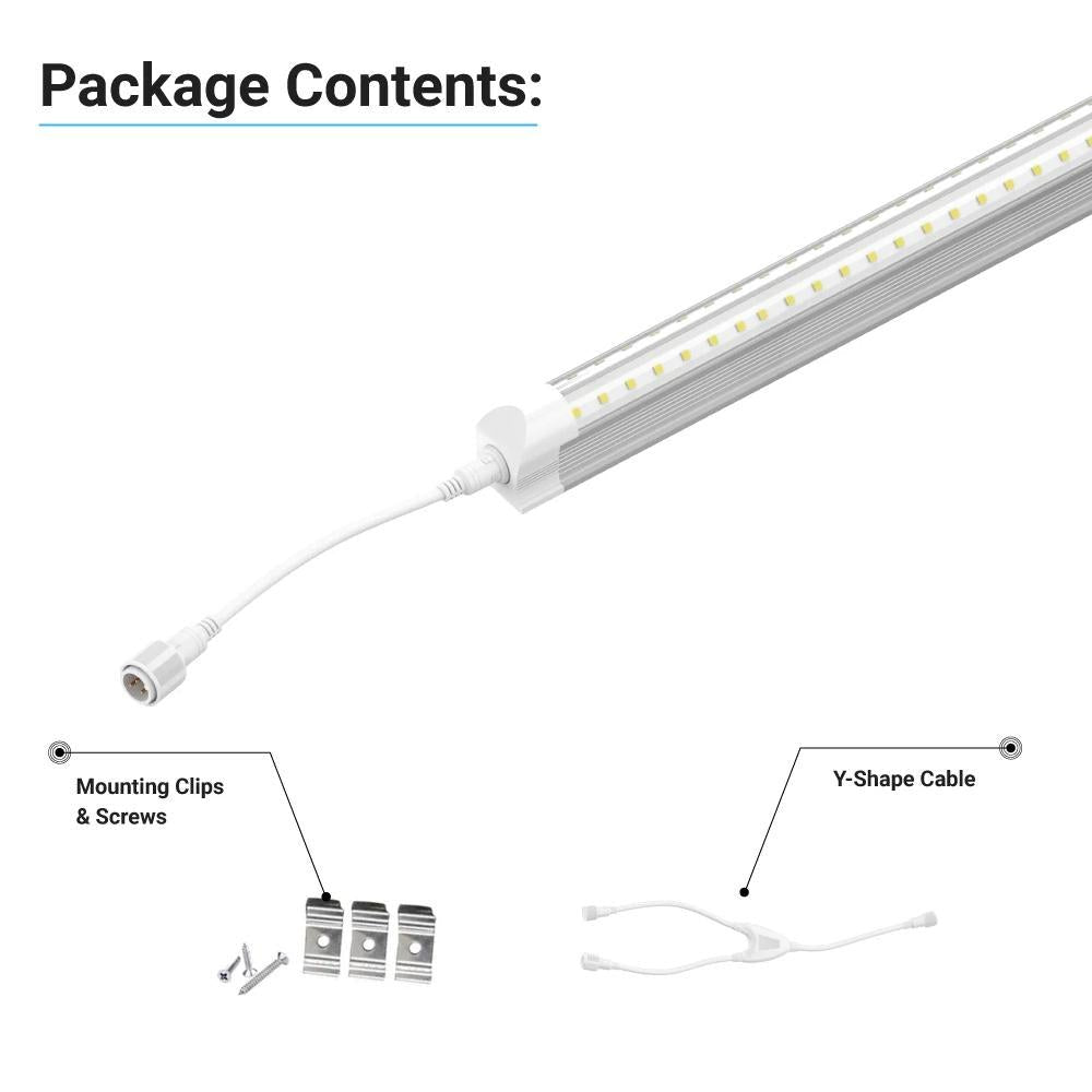 32W T8 LED Freezer/Cooler Door Lights - 5ft V Shape - 5000K Clear Cover - BUILDMYPLACE