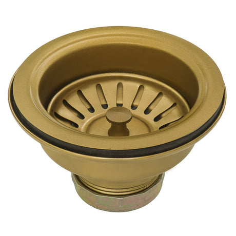 33 - inch Apron - Front Farmhouse Kitchen Sink - Brass Tone Matte Gold Stainless Steel Single Bowl - BUILDMYPLACE