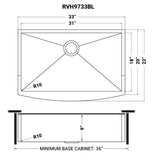 33 - inch Apron - Front Farmhouse Kitchen Sink - Brass Tone Matte Gold Stainless Steel Single Bowl - BUILDMYPLACE