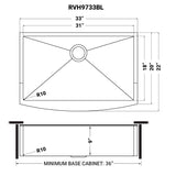 33 - inch Apron - Front Farmhouse Kitchen Sink - Copper Tone Matte Bronze Stainless Steel Single Bowl - BUILDMYPLACE