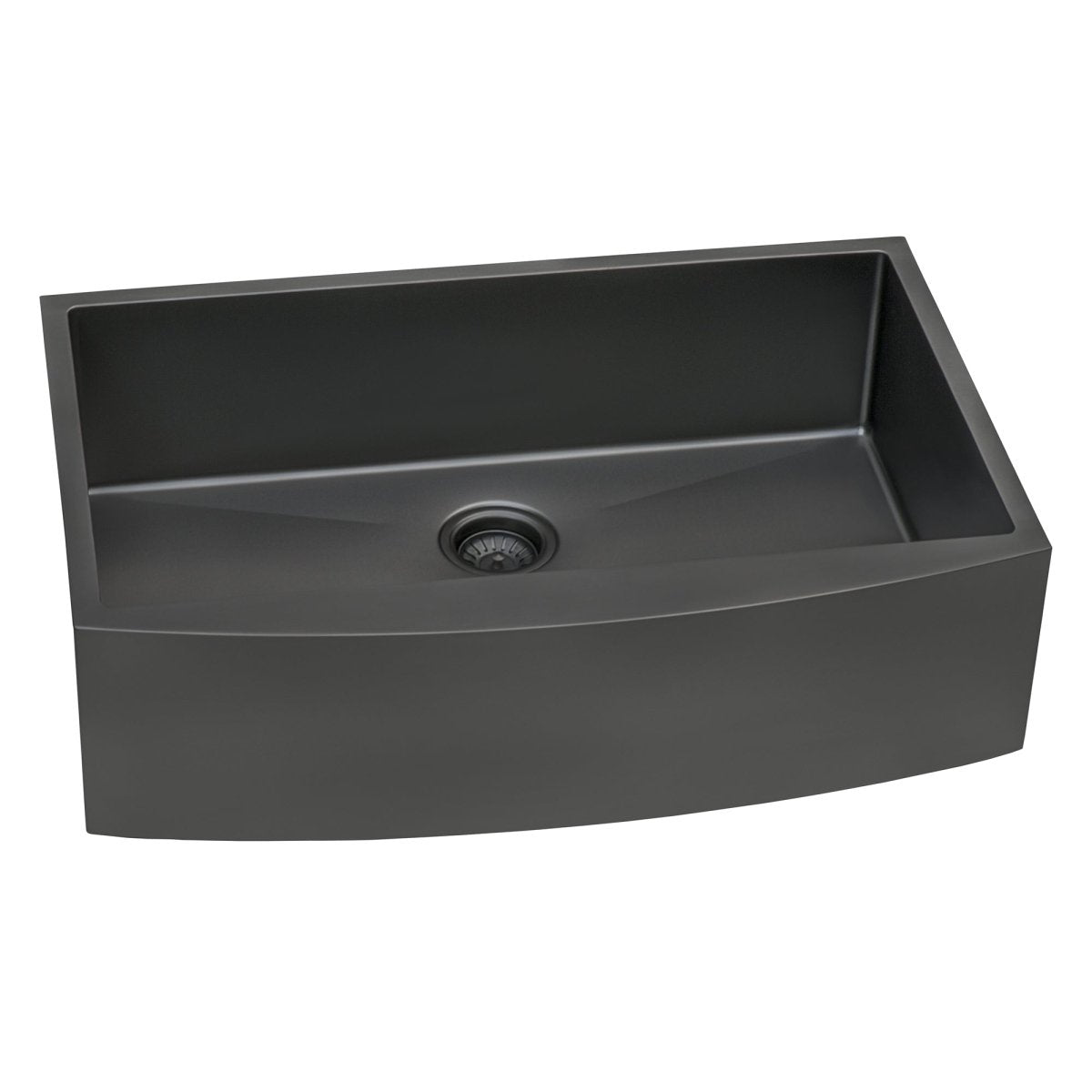 33 - inch Apron - Front Farmhouse Kitchen Sink - Gunmetal Black Matte Stainless Steel Single Bowl - BUILDMYPLACE