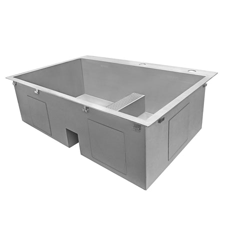 33 - inch Drop - in Low Platform - Divide Zero Radius 60/40 Double Bowl 16 Gauge Topmount Kit - BUILDMYPLACE